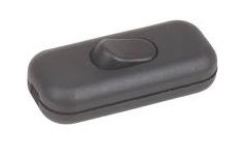 interrupteur unipolaire noir pour fil plat 2x0,75mm2 adaptable pour lampe de chevet