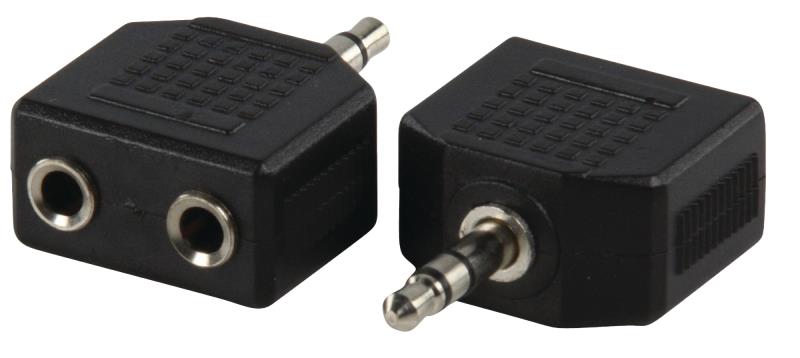 Adapteur fiche jack male 3.5mm stereo et Fiche jack male 2x 3.5mm stereo Femelle