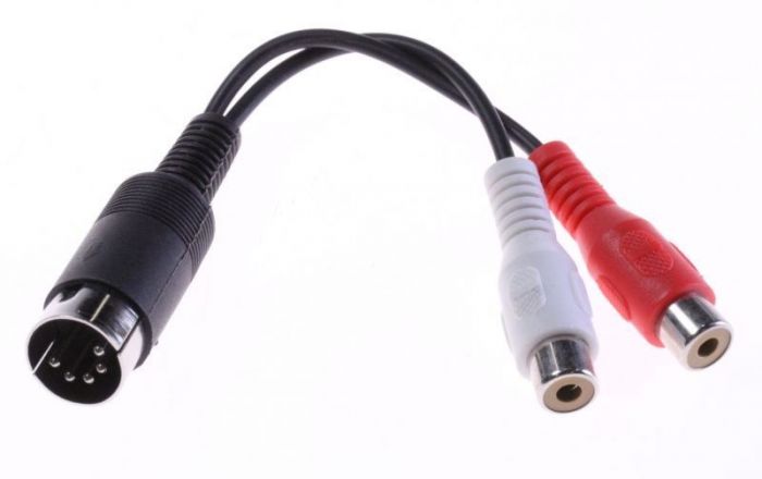 DIN 5p Mâle Et fiche 2x RCA Femelles