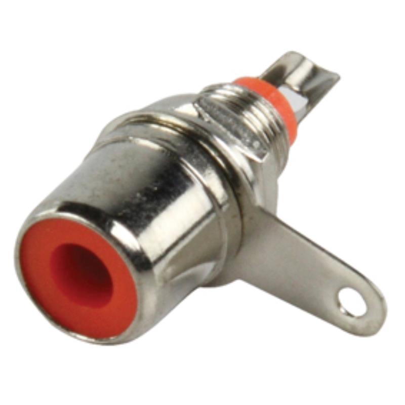 Fiche RCA femelle pour châssis, rouge