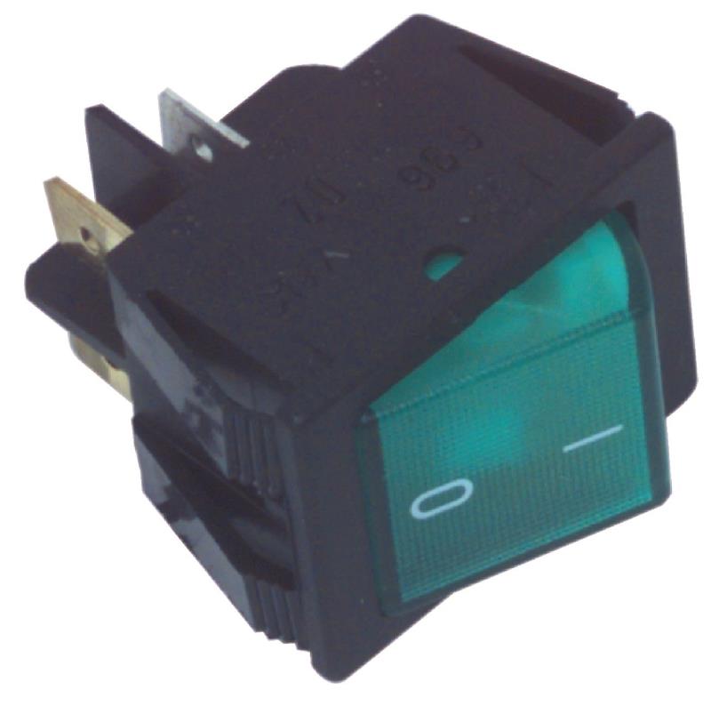 switch universel on off bipolaire avec voyant vert 16 ampères 250 volts