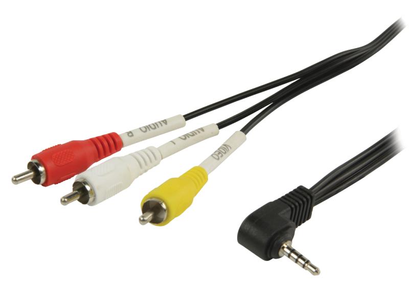 VLVP22400B20 3.5mm Vidéo Mâle 4 bagues Et fiche 3x RCA Mâles