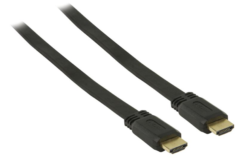 Câble HDMI haute vitesse plat avec connecteur Ethernet HDMI - connecteur HDMI 1.50 m noir - photo 1