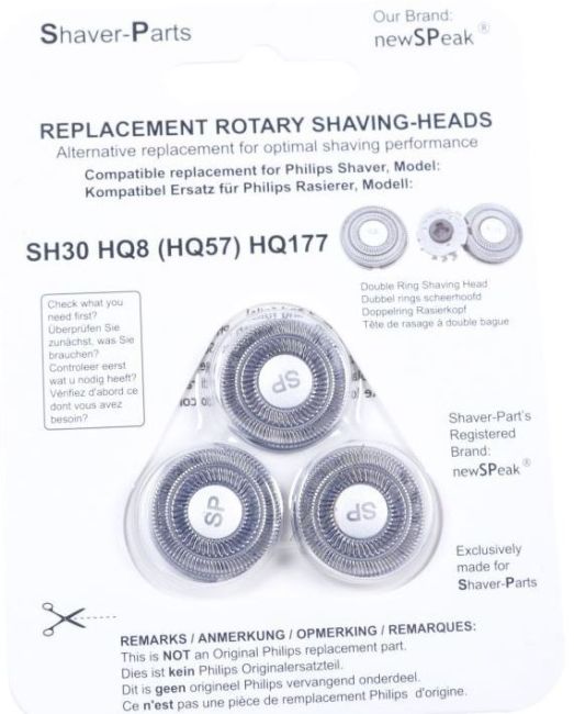 3 tetes de rasoir adaptables pour hq8 hq177 et remington rr-330c rr-350c