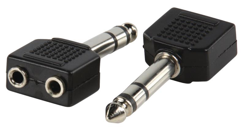 adaptateur jack 6.35mm stereo male et 2 jack 3.5mm stereo femelle