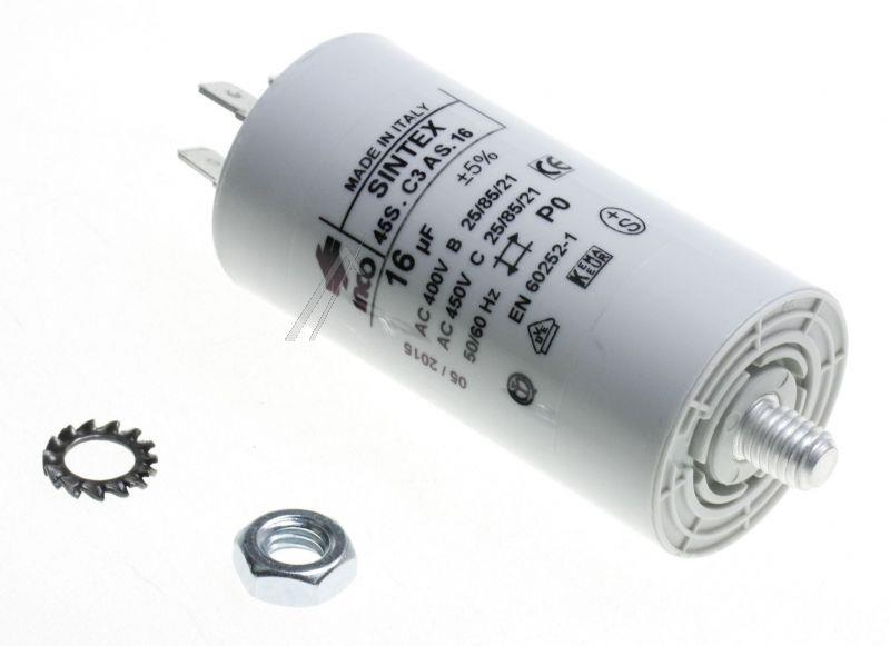 Condensateur 16µF-450V compatible avec Whirlpool, remplacement pour 481912118284