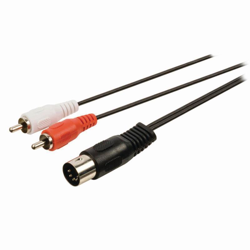 CAGP20200BK10 DIN 5p Mâle Et fiche 2x RCA Mâles