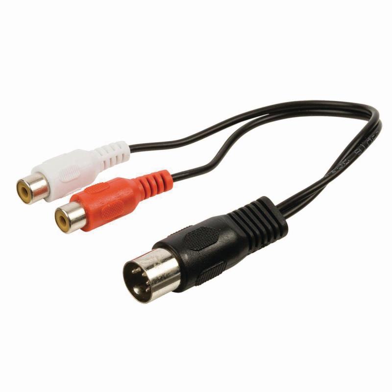 CAGP20250BK02 DIN 5p Mâle Et fiche 2x RCA Femelle