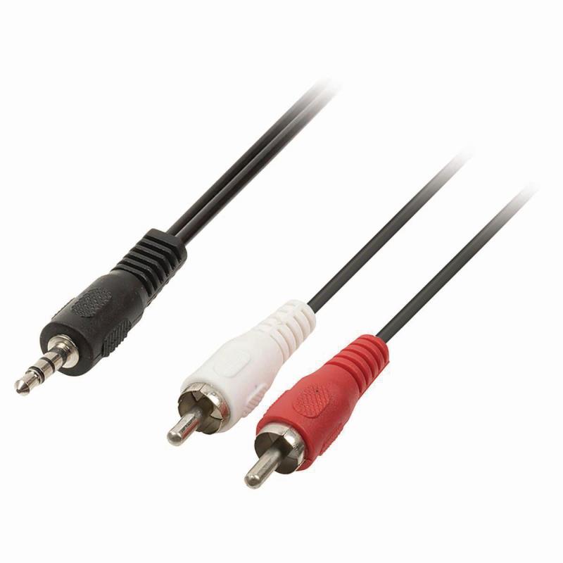CAGP22200BK20 3,5 mm male Et fiche 2x RCA males