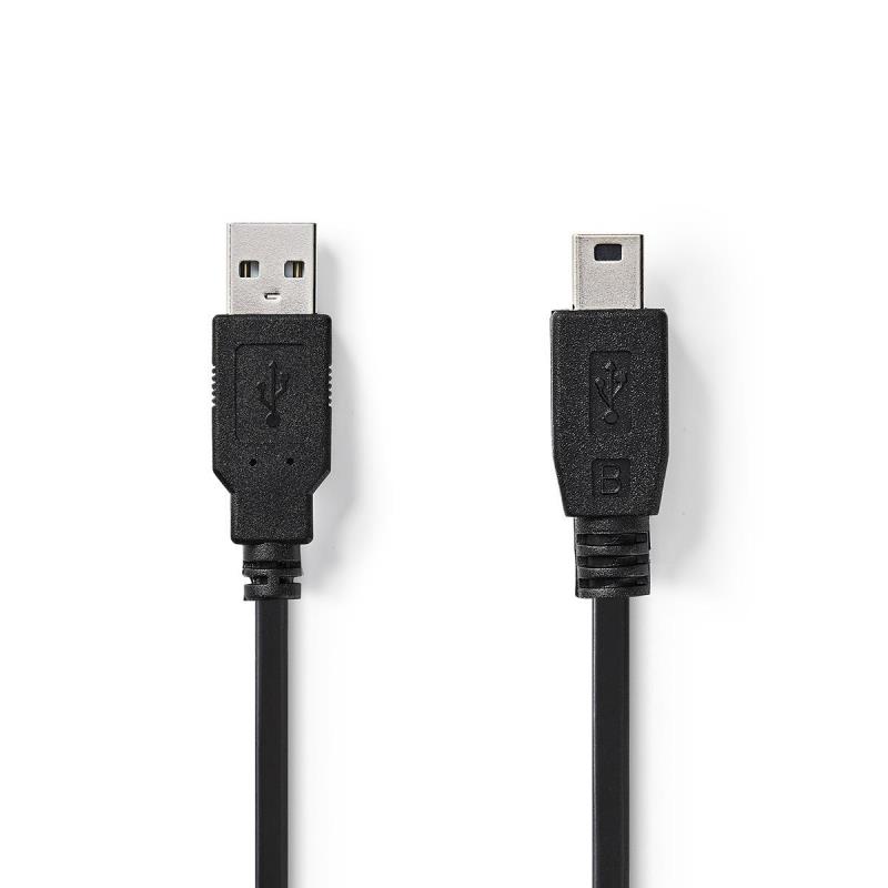 CCGT60300BK20 USB A male Et fiche Mini 5 broches male