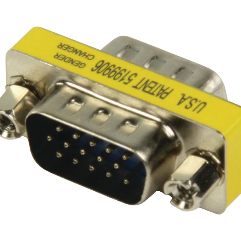 Mini adaptateur VGA métallique HD15 pins male vers HD15 pins male - photo 1