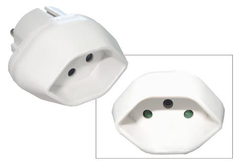 Adaptateur de voyage fiche schuko mâle France, et Europe vers prise femelle suisse