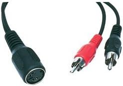 Câble audio DIN mâle 5 broches et 2 x RCA mâles | 0,2 m | noir