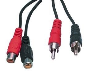 Cable avec fiche RCA x2 mâle ET fiche RCA x2 femelle- 5m00 -