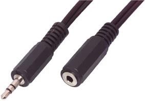 Cable avec fiche Jack 3,5mm stéréo mâle ET fiche Jack 3,5mm stéréo femelle- 2m50 -