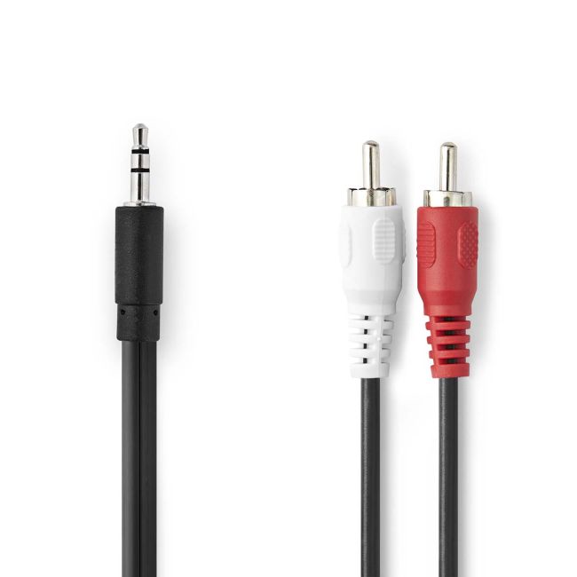 Cable avec fiche Jack 3,5mm stéréo mâle ET fiche RCA x2 mâles- 1m50