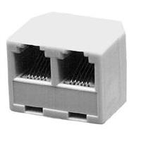 Adaptateur avec fiche RJ11 x1 femelle ET fiche RJ11 x2 femelle Dédoubleur téléphone