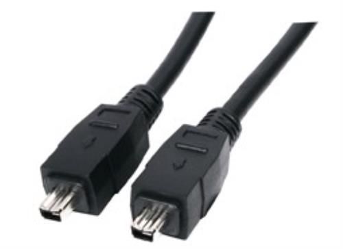Cable avec fiche Firewire 4 contacts males ET fiche Firewire 4 contacts male IEEE1394, noir en 2,50m
