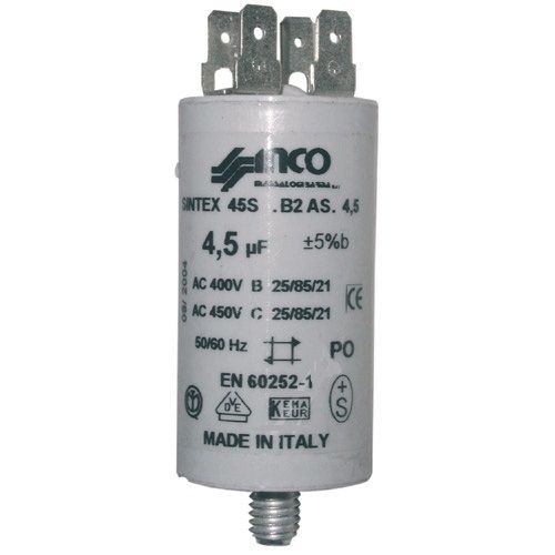 Condensateur 4,5uF-400/450V fixation écrou central