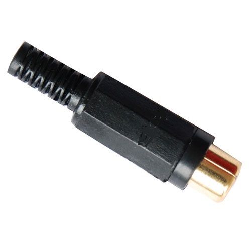 Fiche RCA dorée à souder Femelle NOIR