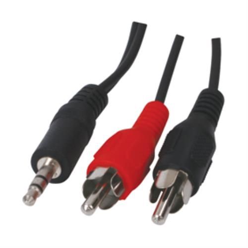 Cable avec fiche Jack 3,5mm stéréo mâle ET fiche RCA x2 mâles- 3m