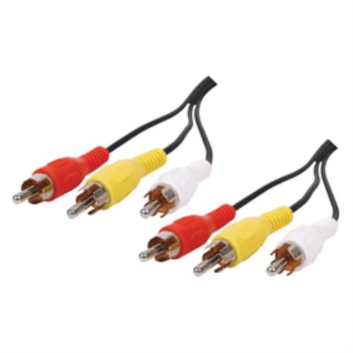 Cable avec fiche RCA x3 mâle ET fiche RCA x3 mâle- 2m