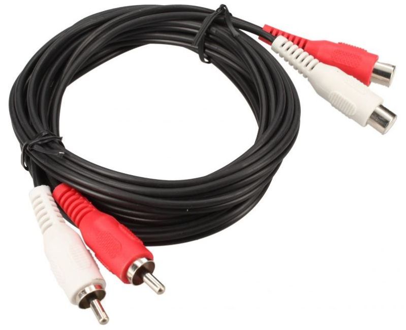 Cable avec fiche RCA x2 mâle ET fiche RCA x2 femelle- 1m20