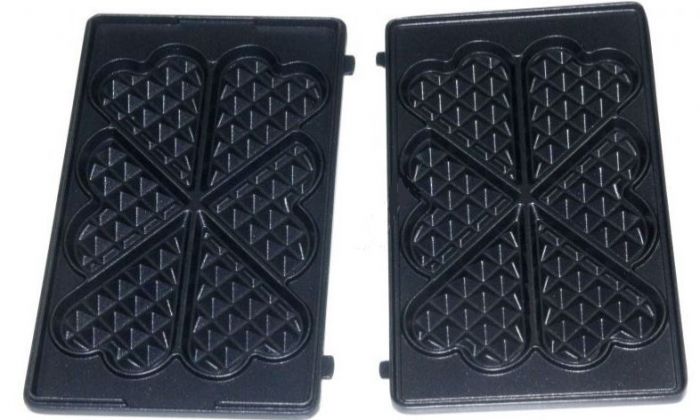 lot de 2 plaques à gaufre en forme de coeur et un livre de recettes pour gaufrier snack