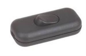 interrupteur unipolaire noir pour fil plat 2x0,75mm2 adaptable pour lampe de chevet