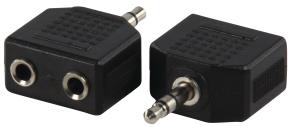 Adapteur fiche jack male 3.5mm stereo et Fiche jack male 2x 3.5mm stereo Femelle