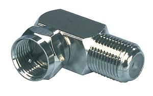 Adaptateur Fiche F femelle coudée et fiche F male métal