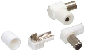 Fiche coaxiale ronde coudée IEC 9,5mm
