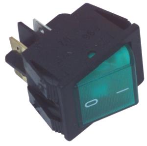 switch universel on off bipolaire avec voyant vert 16 ampères 250 volts