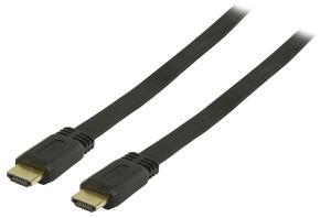 Câble HDMI haute vitesse plat avec connecteur Ethernet HDMI - connecteur HDMI 1.50 m noir