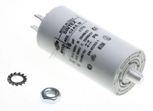 Condensateur 16µF-450V compatible avec Whirlpool, remplacement pour 481912118284