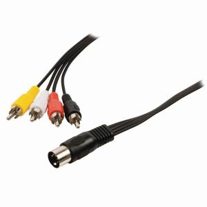CAGP20400BK10 DIN 5p Mâle Et fiche 4x RCA Mâles