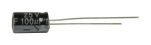 100uF-25V 6x11  Condensateur électrochimique  105 degré radial -  conforme à la norme RoHS