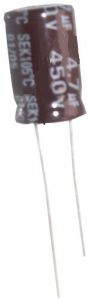 condensateur chimique 4,7 microfarad 450 volts 105°