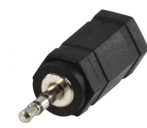 Adaptateur avec fiche Jack 2,5mm stéréo mâle ET fiche Jack 3,5mm stéréo femelle