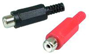 Fiche RCA à souder -2 femelles, Rouge & Noir