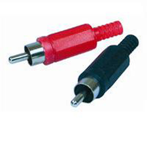 Fiche RCA à souder -2 mâles, Rouge & Noir