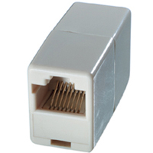 Adaptateur avec fiche RJ45 femelle ET fiche RJ45 femelle, ivoire Coupleur Informatique ou téléphone