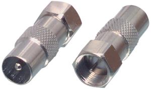 Adaptateur fiche F mâle et fiche coaxiale mâle