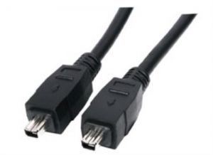 Cable avec fiche Firewire 4 contacts males ET fiche Firewire 4 contacts male IEEE1394, noir en 2,50m