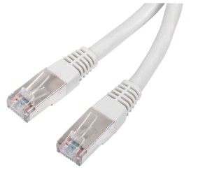 Cable réseau avec fiche RJ45 male ET RJ45 male ethernet cablage droit FTP blinde cat.6e Gris en 2,0m