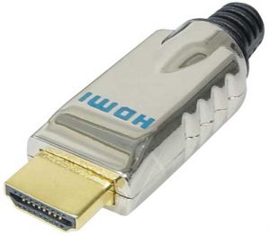 Fiche HDMI à souder/soudable contact doré boitier métallique