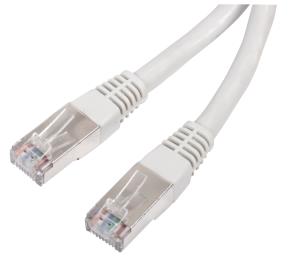 Cable avec fiche RJ45 mâle ET fiche RJ45 mâle, FTP (blindé), cat. 6e, DROIT, Gris câble réseau- 5m00