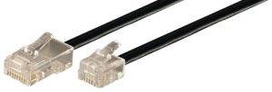Cable avec fiche RJ11/6P4C mâle ET fiche RJ45/ 8P4C mâle, noir- 6m00 -