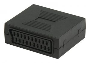 Adaptateur avec fiche Péritel femelle ET fiche Péritel femelle.