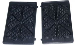 lot de 2 plaques à gaufre en forme de coeur et un livre de recettes pour gaufrier snack